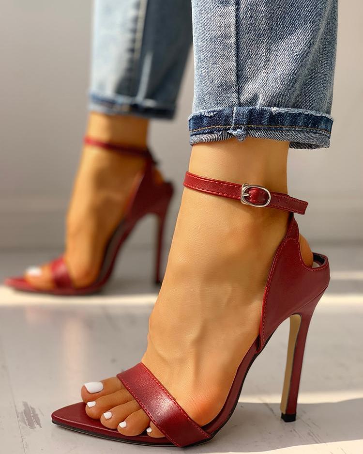 Women Fashion Office Pumps Leopard Thin Heeled Sandals Buckle Strap Party Sexy Shoes Wedding Sandals