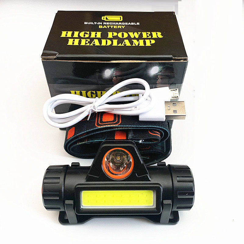 Portable waterproof Outdoor Camping strong LED Headlight hiking USB Rechargeable strong Headlamp  Night Fishing strong light Torch handy LED Flashlight  Mini flashlight lanterns  Multifunctional