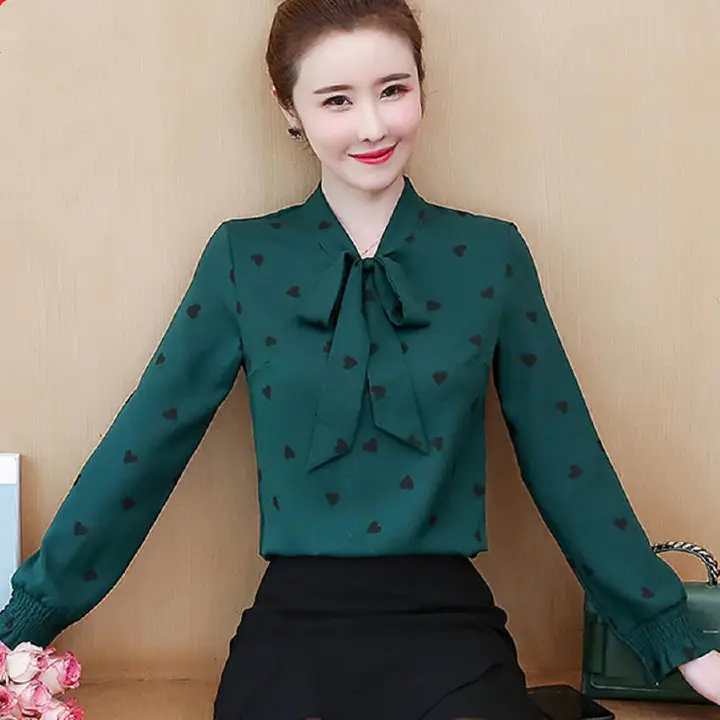 2026  elegant Women  blouse lady casual shirts girls' casual long sleeve tops for office lady
