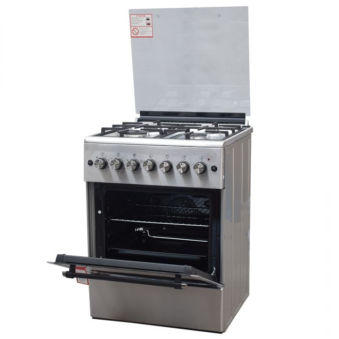 RAMTONS 4GAS+ELECTRIC OVEN 60X60 STAINLESS STEEL COOKER- RF/492