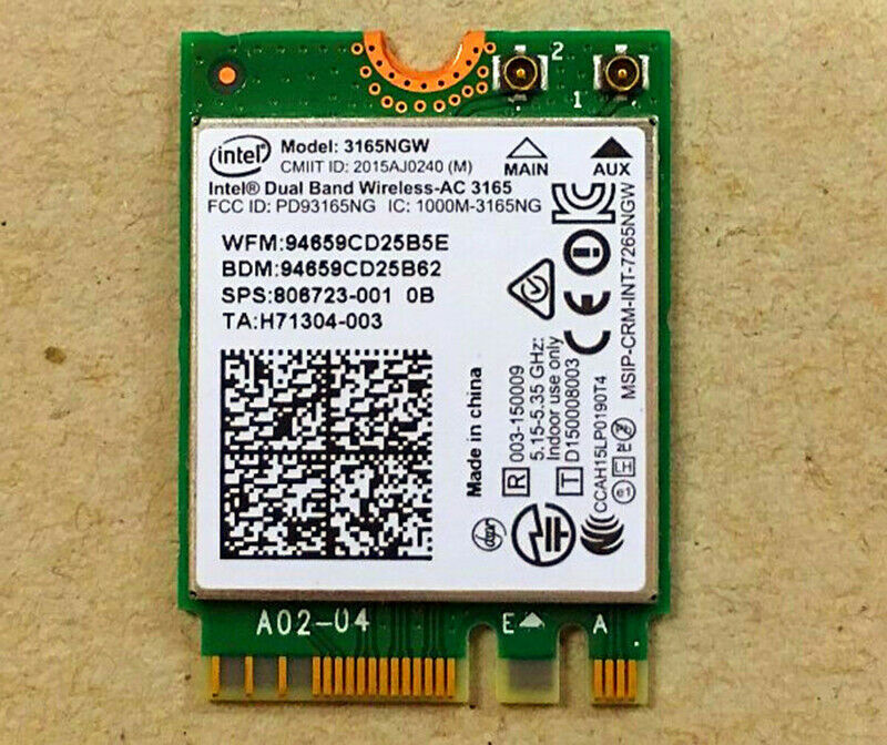 for HP 430440450820840 G3 intel 3165 NGW ac Dual Band wifi+4.0 BT SPS:806723-001