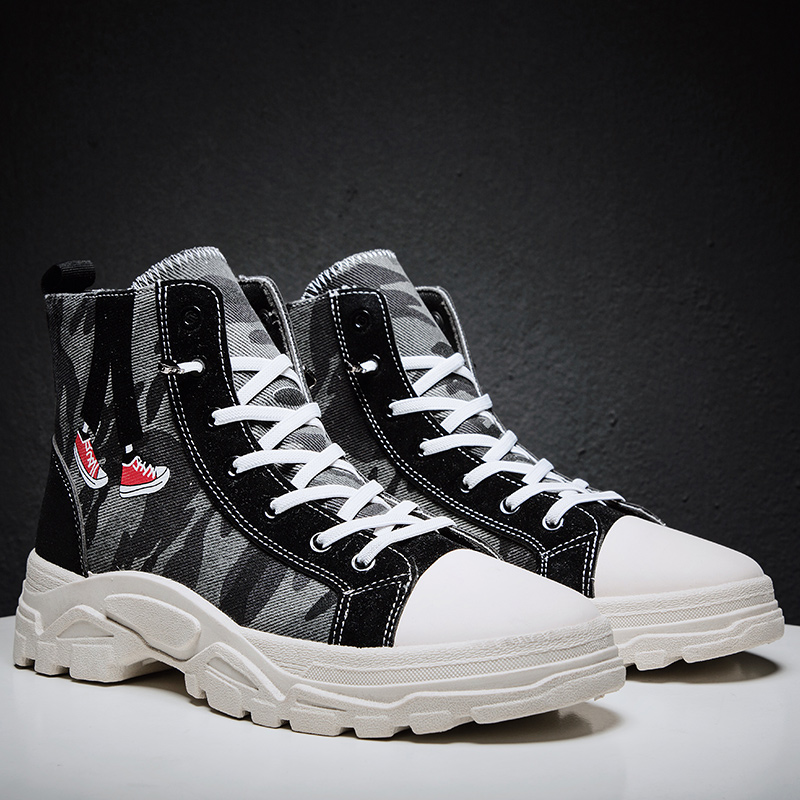 Men's shoes new high top canvas Martin boots casual work wear boots versatile men's fashion shoes