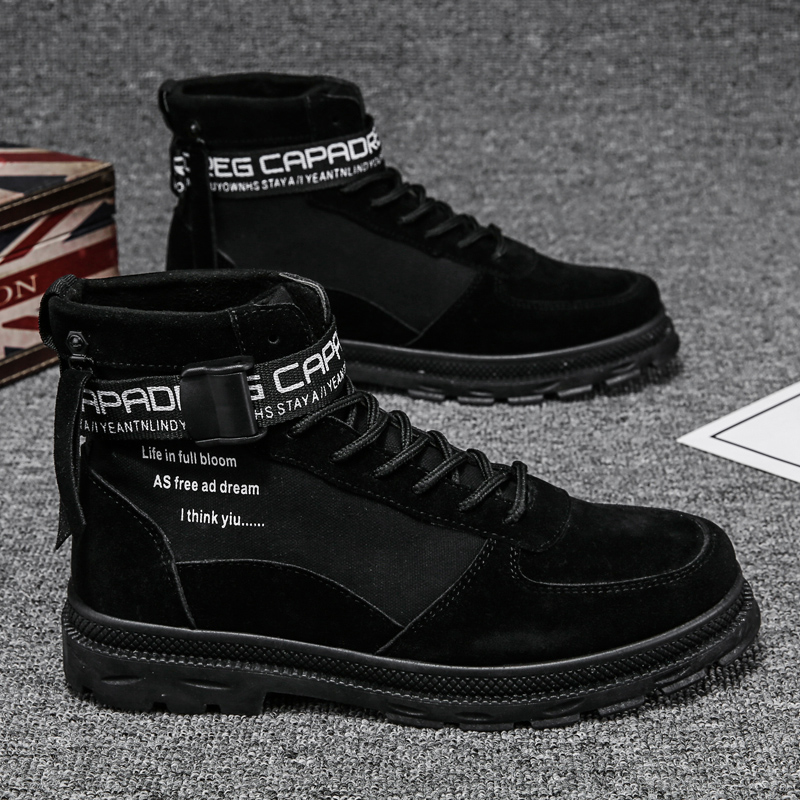 Men's shoes new high top canvas Martin boots casual work wear boots versatile men's fashion shoes