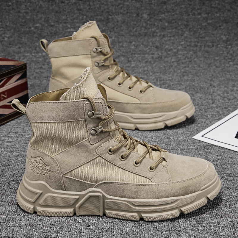 Men's shoes new high top canvas Martin boots casual work wear boots versatile men's fashion shoes