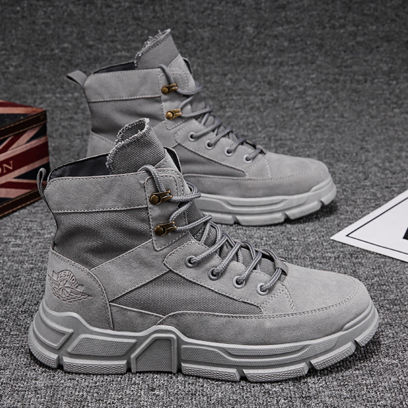 Men's shoes new high top canvas Martin boots casual work wear boots versatile men's fashion shoes