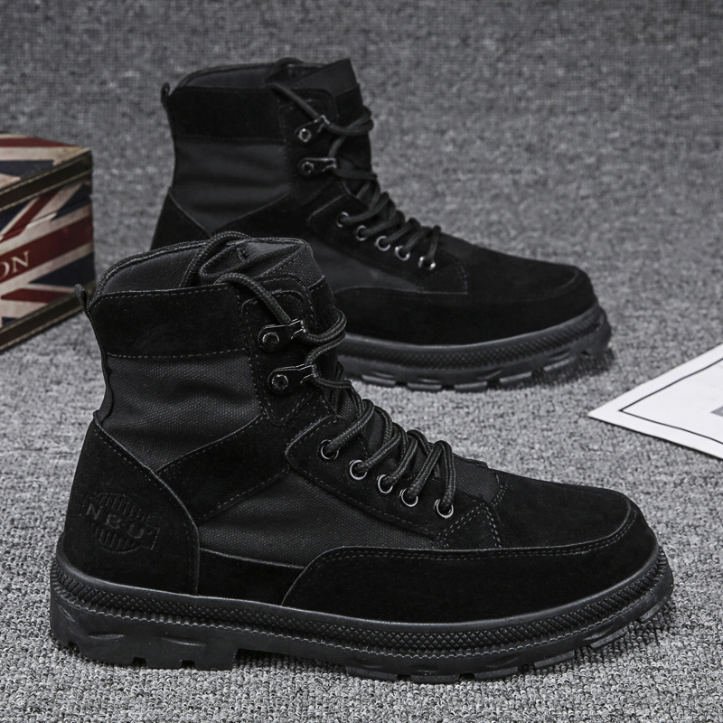 Men's shoes new high top canvas Martin boots casual work wear boots versatile men's fashion shoes