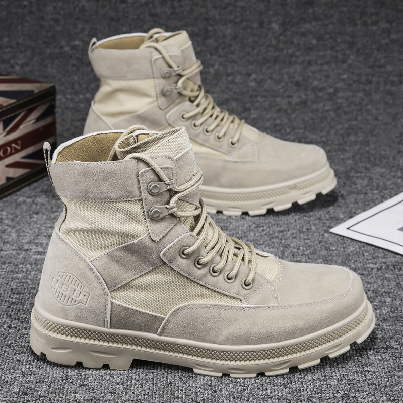 Men's shoes new high top canvas Martin boots casual work wear boots versatile men's fashion shoes