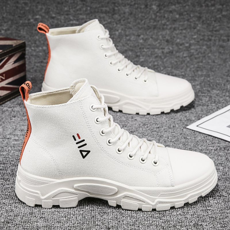 Men's shoes new high top canvas Martin boots casual work wear boots versatile men's fashion shoes