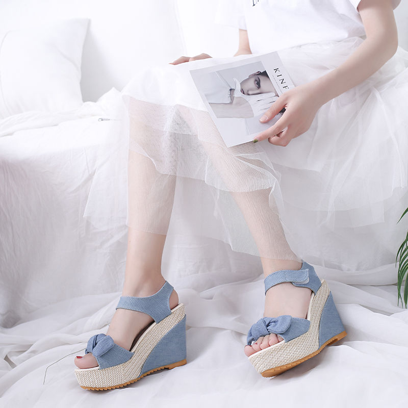 Women's Shoes Sandals  Heels Wedge heel sandals women new ladies sexy high heel women shoes net red summer shoes ladies fashion girls comfortable sliding Usually one size larger / high heels sandals