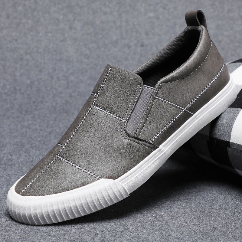Men's Shoes Flats Loafers Summer leather low-cut flat-bottomed lazy one-foot Korean style trendy men&apos;s casual shoes