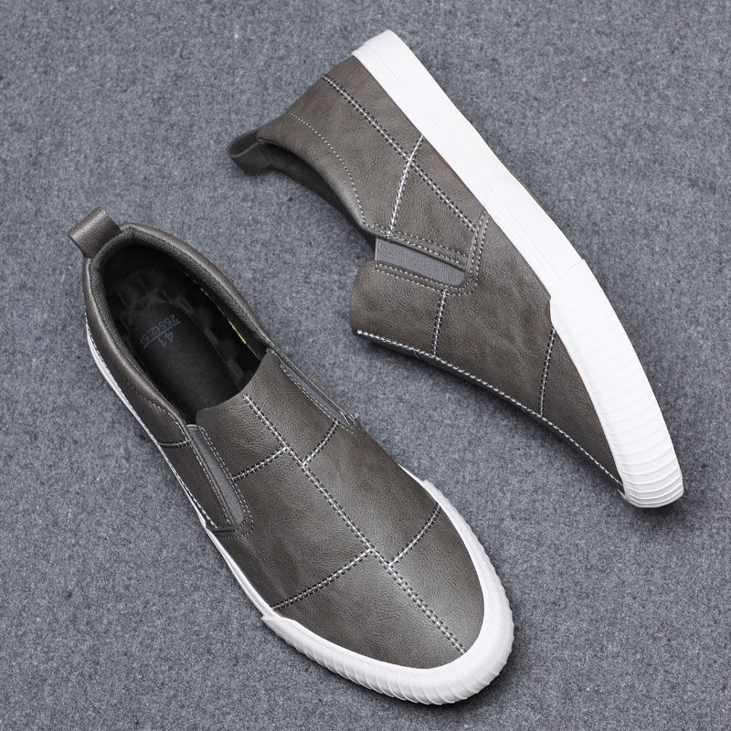 Men's Shoes Flats Loafers Summer leather low-cut flat-bottomed lazy one-foot Korean style trendy men&apos;s casual shoes