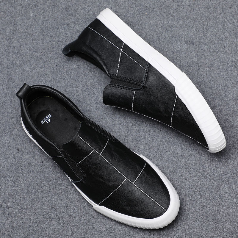 Men's Shoes Flats Loafers Summer leather low-cut flat-bottomed lazy one-foot Korean style trendy men&apos;s casual shoes