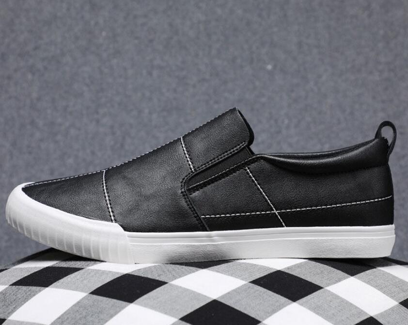 Men's Shoes Flats Loafers Summer leather low-cut flat-bottomed lazy one-foot Korean style trendy men&apos;s casual shoes