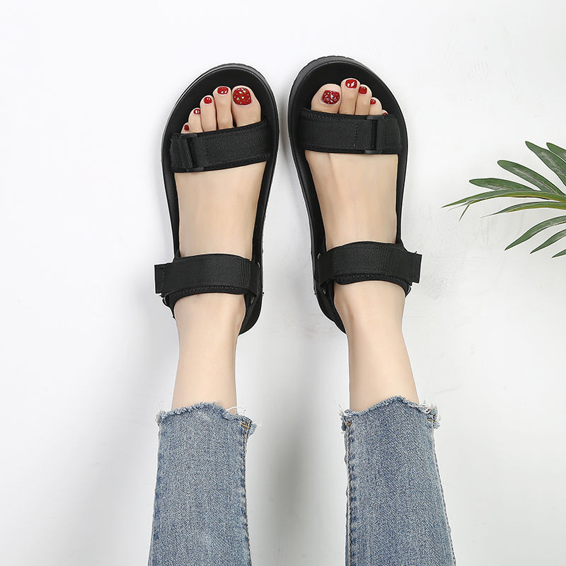 Women's Shoes > Sandals > Sports Sandals Large size women&apos;s shoes Velcro sports sandals female trendy student flat beach shoes