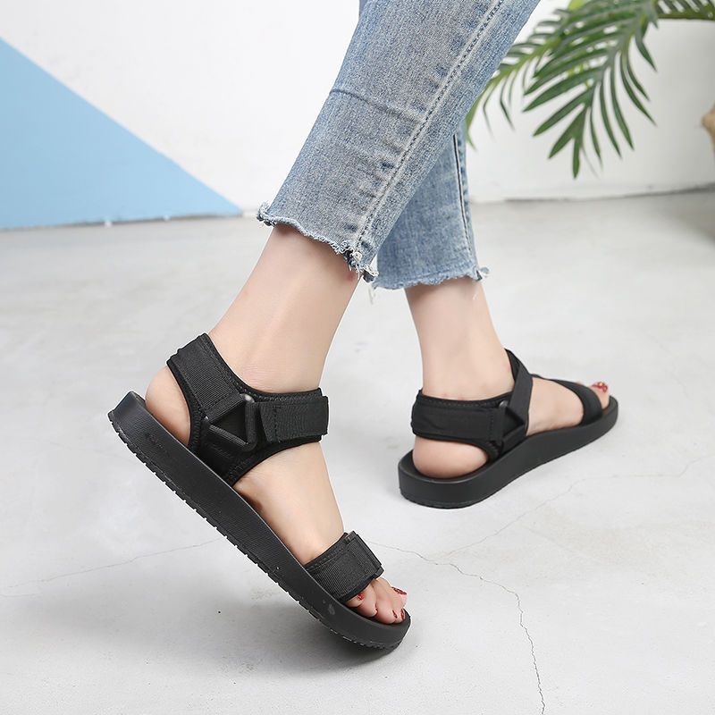 Women's Shoes > Sandals > Sports Sandals Large size women&apos;s shoes Velcro sports sandals female trendy student flat beach shoes