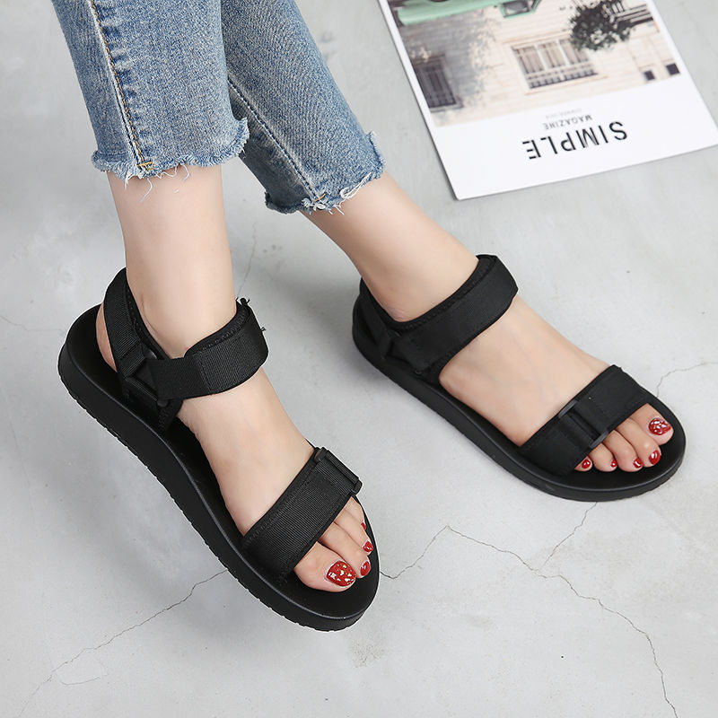 Women's Shoes > Sandals > Sports Sandals Large size women&apos;s shoes Velcro sports sandals female trendy student flat beach shoes