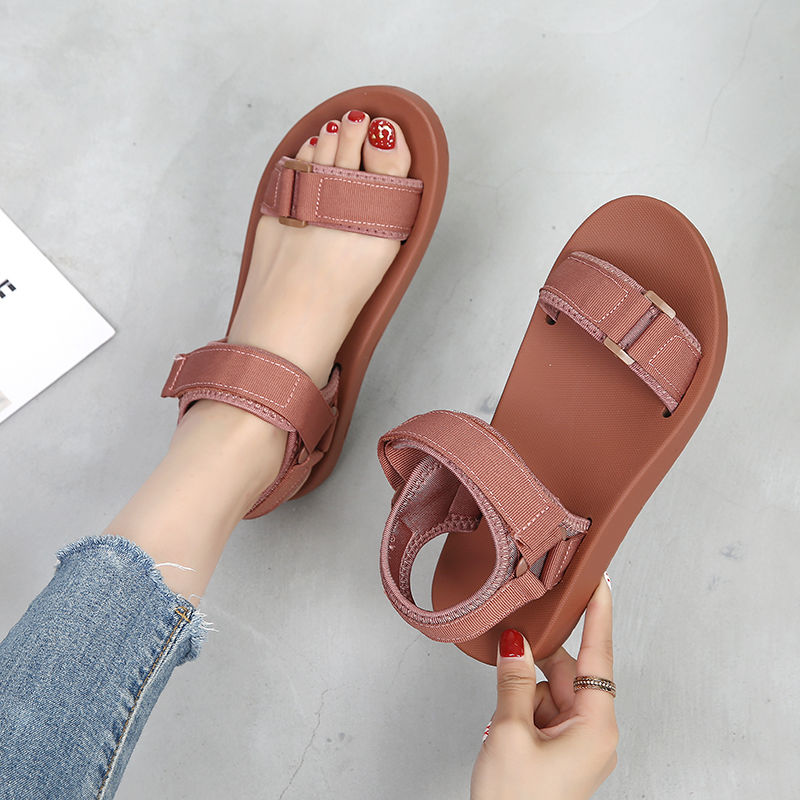 Women's Shoes > Sandals > Sports Sandals Large size women&apos;s shoes Velcro sports sandals female trendy student flat beach shoes
