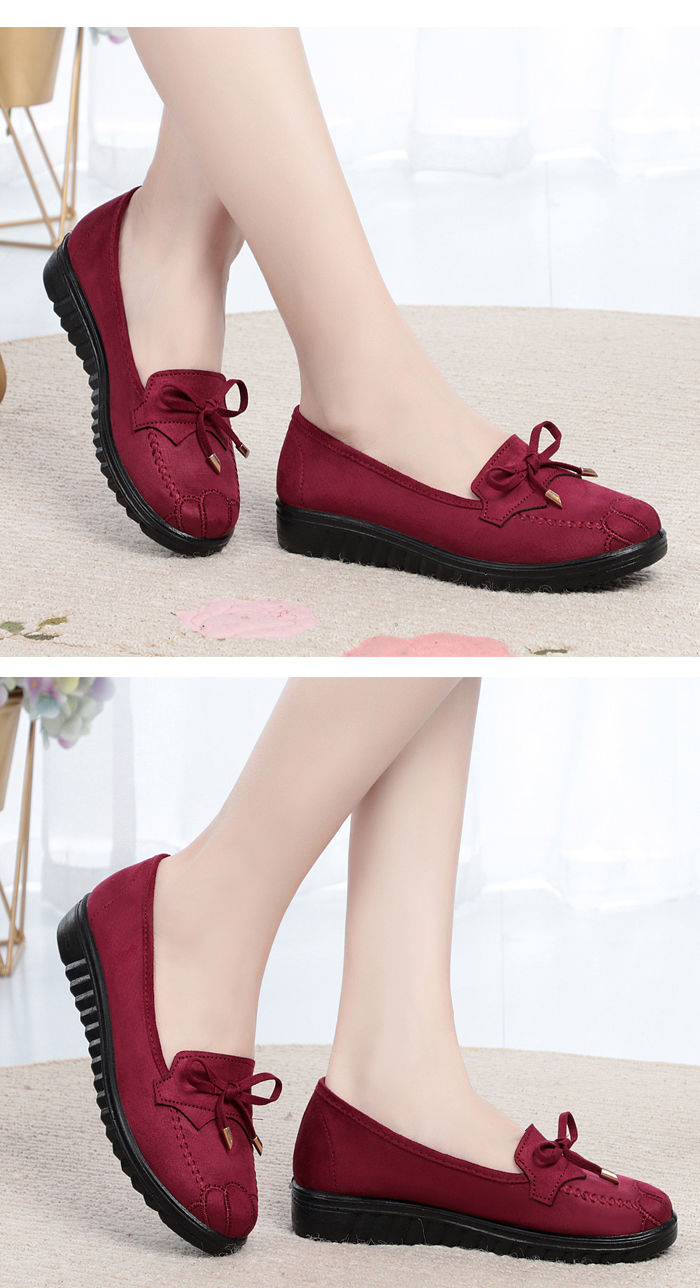 Women's Shoes > Flats > Loafers Women&apos;s shoes flat sole shoes middle-aged and elderly casual shoes black work shoes peas shoes