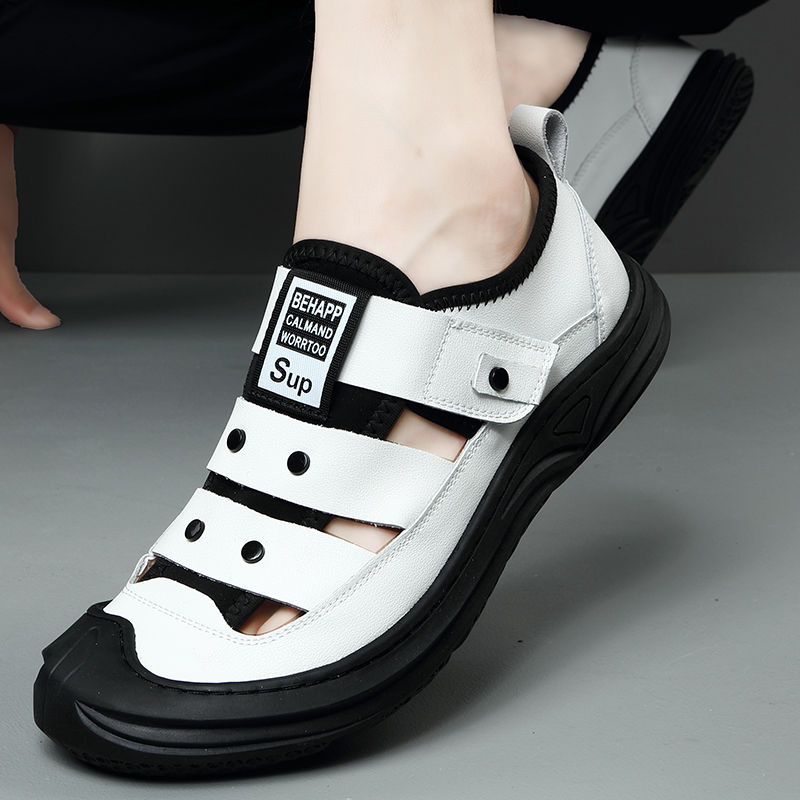 Men's Shoes Sandals Men&apos;s anti-collision bag head sandals fashion trend beach shoes daily hollow shoes