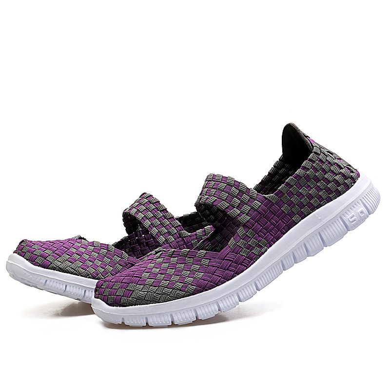 Women's shoes new breathable woven shoes women's sports online shoes wild flat lazy casual shoes