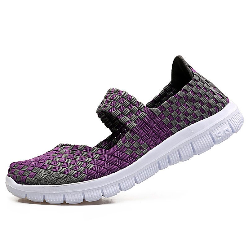 Women's shoes new breathable woven shoes women's sports online shoes wild flat lazy casual shoes