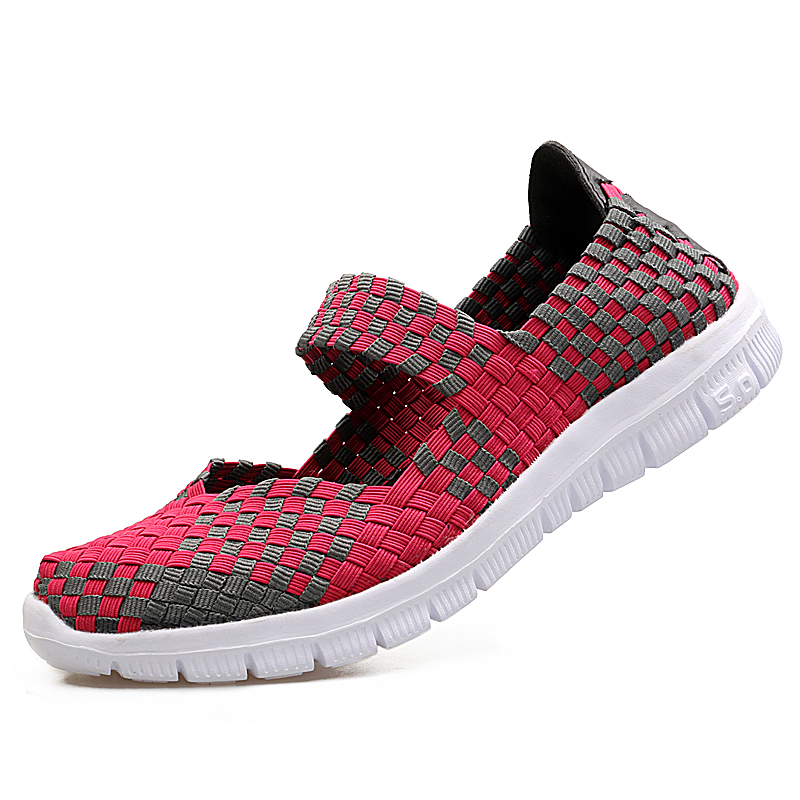 Women's shoes new breathable woven shoes women's sports online shoes wild flat lazy casual shoes