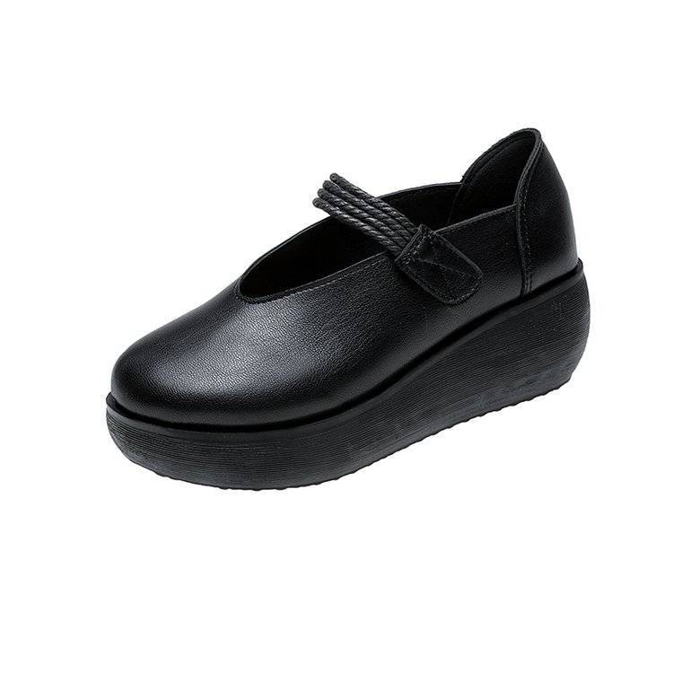Women's Shoes > Heels Single shoes women&apos;s British style shallow mouth one pedal shoes thick sole casual women&apos;s shoes