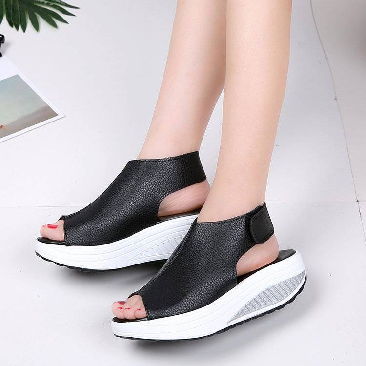 Large size women's shoes summer new style fish mouth platform sandals casual all-match shaking shoes