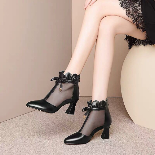 Women's Shoes > Boots > Ankle & Bootie Chunky heel short boots women's spring and autumn new fashion boots all-match net shoes Roman shoes waterproof platform high heels