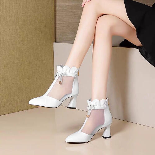 Women's Shoes > Boots > Ankle & Bootie Chunky heel short boots women's spring and autumn new fashion boots all-match net shoes Roman shoes waterproof platform high heels