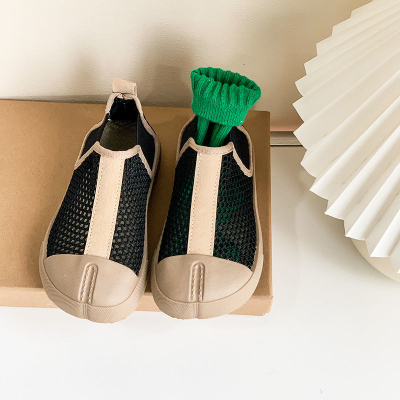 Children's hollow canvas boots boys and girls breathable mesh shoes baby soft bottom biscuit shoes