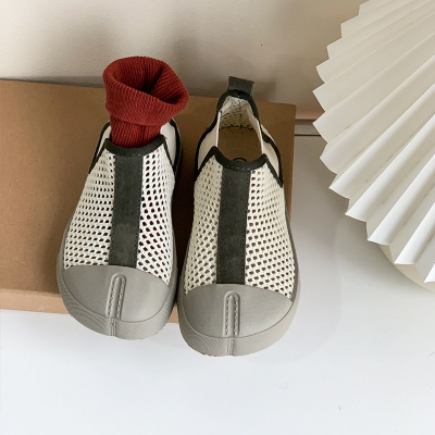 Children's hollow canvas boots boys and girls breathable mesh shoes baby soft bottom biscuit shoes