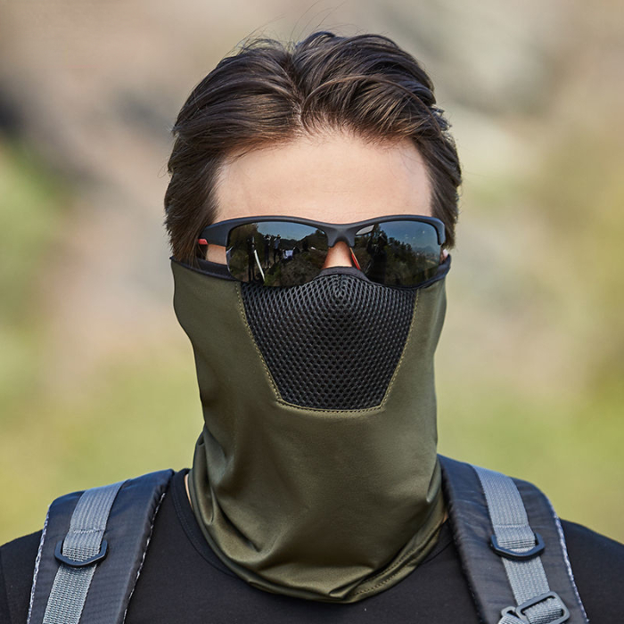Men Accessories > Ski Mask Outdoor dust-proof and sunscreen ice silk mask summer men's mask riding windproof face protection breathable veil fishing