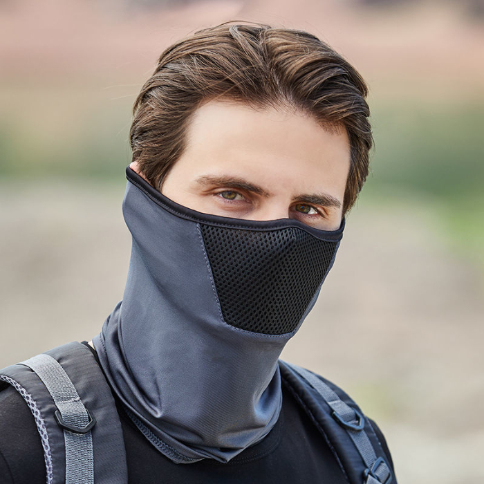Men Accessories > Ski Mask Outdoor dust-proof and sunscreen ice silk mask summer men's mask riding windproof face protection breathable veil fishing