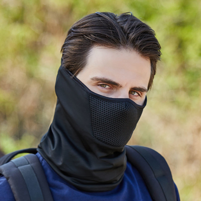 Men Accessories > Ski Mask Outdoor dust-proof and sunscreen ice silk mask summer men's mask riding windproof face protection breathable veil fishing