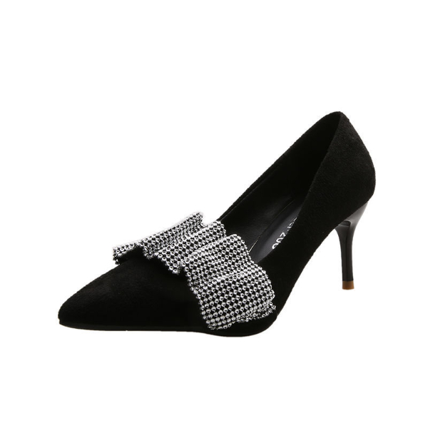 Women's Shoes > HeelPointed rhinestone high-heeled shoes for women in the summer of 2022, the new versatile professional shoes are not tired, and the shoes with shallow mouth and thin heel work shoes.