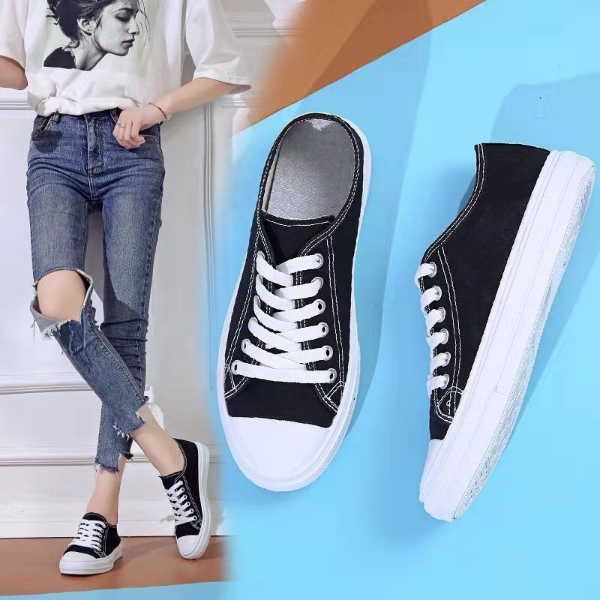 Explosions in summer canvas shoes casual black shoes women's shoes Korean trend flat shoes