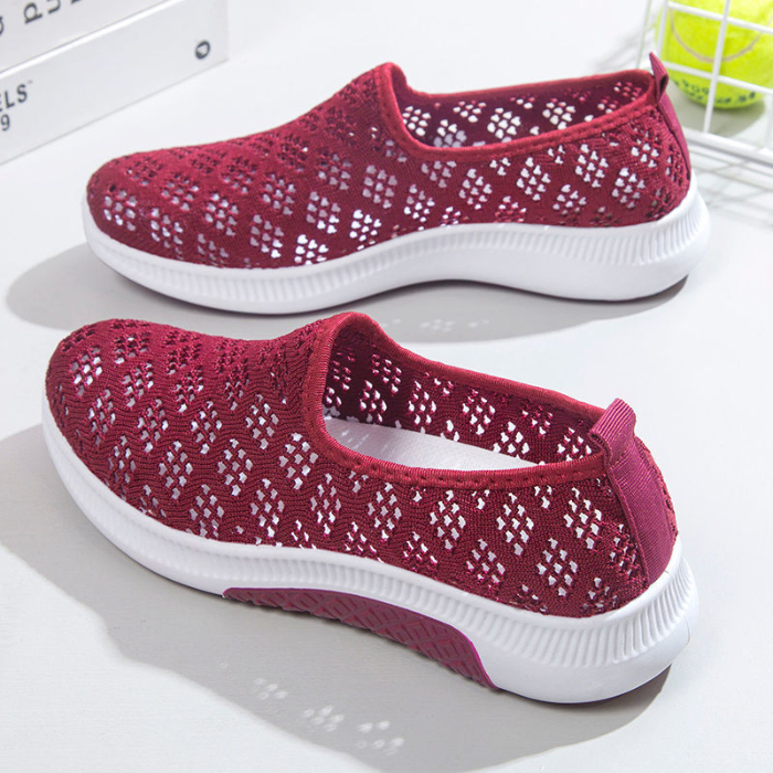 Women's Shoes > Athletic > Running Summer cloth shoes, women's tennis shoes, breathable mesh casual shoes, soft soled non slip women's shoes, one step on Mother's shoes