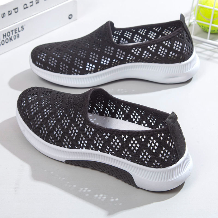 Women's Shoes > Athletic > Running Summer cloth shoes, women's tennis shoes, breathable mesh casual shoes, soft soled non slip women's shoes, one step on Mother's shoes