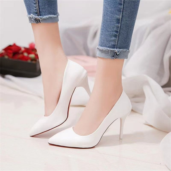 Women's Shoes > Heels New temperament design sense of single-shoe women in spring and summer of 2022 pointed shallow bright high-heeled shoes with stiletto fairy wind