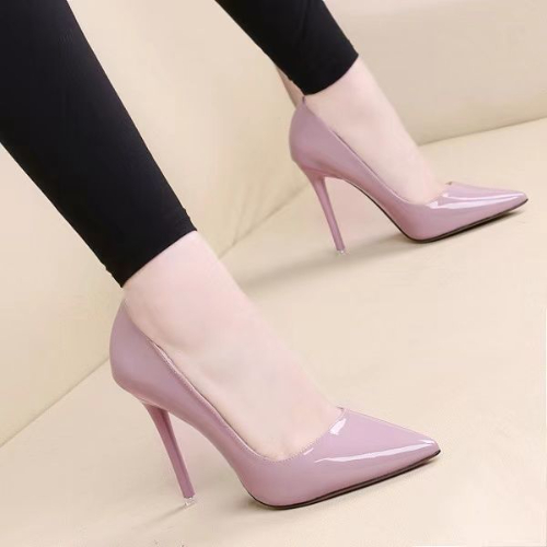 Women's Shoes > Heels New temperament design sense of single-shoe women in spring and summer of 2022 pointed shallow bright high-heeled shoes with stiletto fairy wind