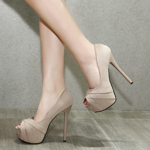 Women's Shoes > Heels New 12CM stiletto high heels European and American sexy suede shallow mouth waterproof platform fish mouth nightclub shoes