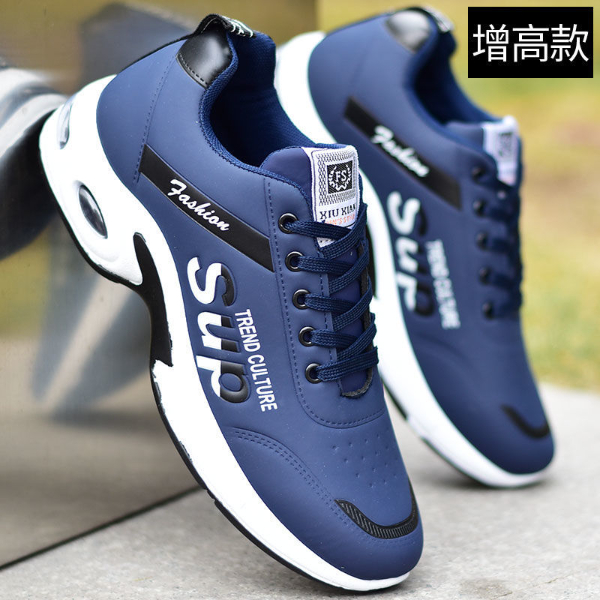 Men's Shoes > Sneakers Men's summer white sneakers men's casual breathable thick-soled white shoes men's leather waterproof running white tide shoes