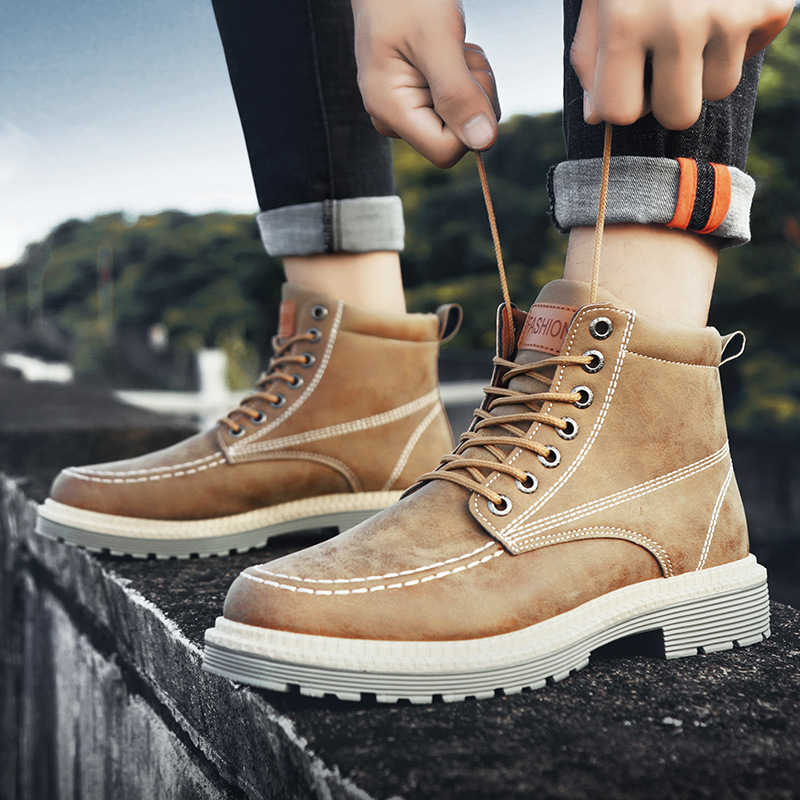 shoes comfortable and versatile fashion men's boots high top fashion Work Boots Men's fashion shoes