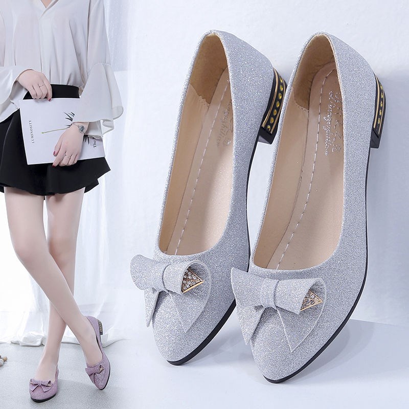 Hot sale women's sandals flat platform shoes pointed toe shallow mouth single shoes work shoes