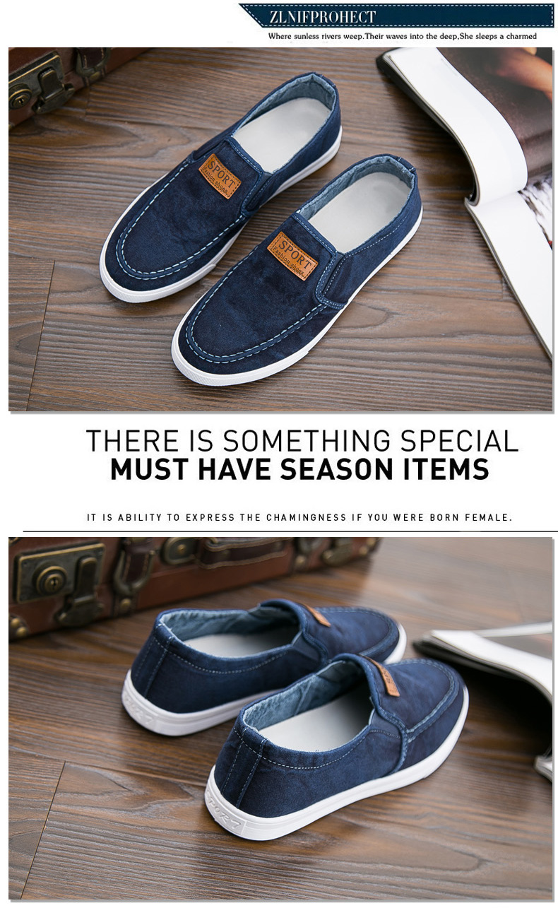 Men's shoes breathable canvas shoes sports casual shoes lazy shoes Korean fashion work shoes