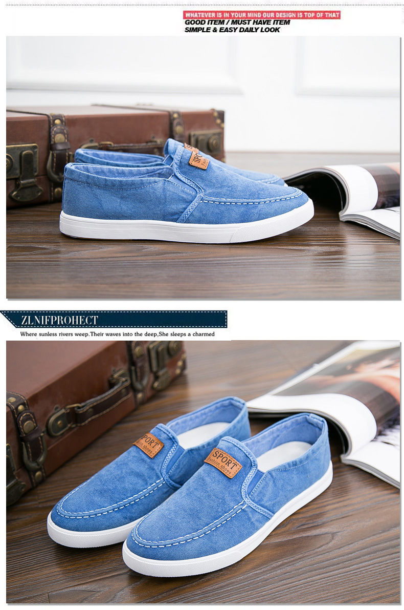 Men's shoes breathable canvas shoes sports casual shoes lazy shoes Korean fashion work shoes