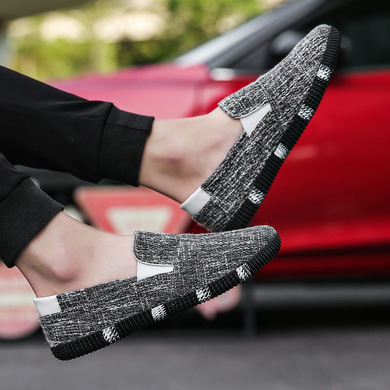 Linen canvas shoes men's shoes pedal lazy shoes trend linen shoes breathable sneakers