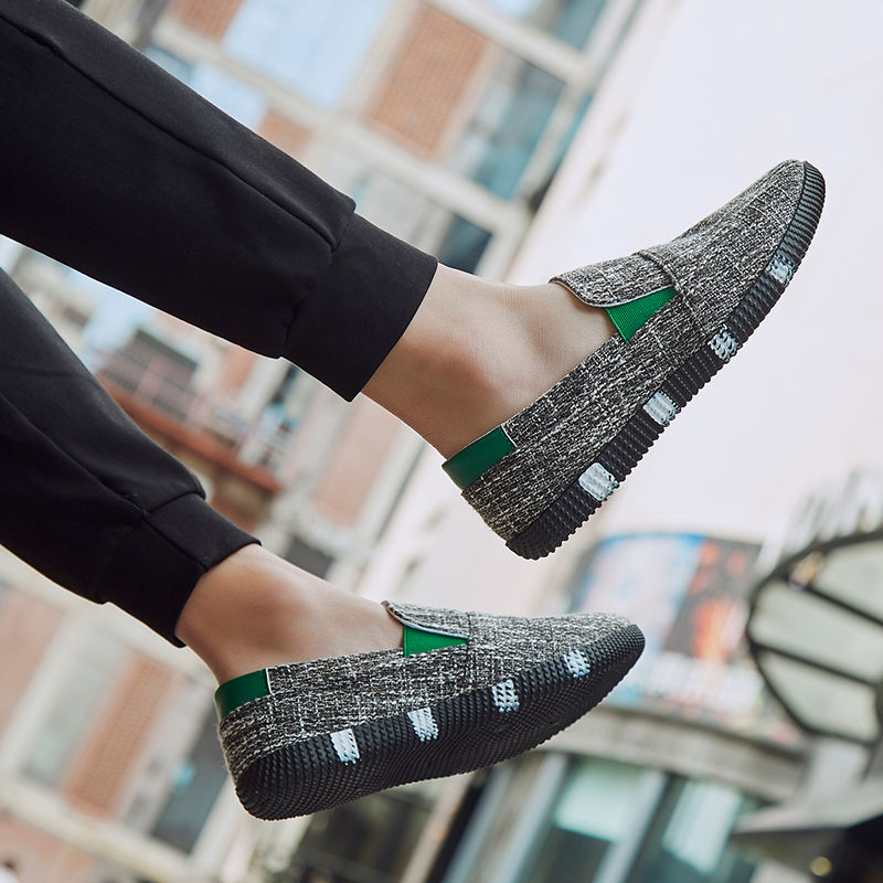 Linen canvas shoes men's shoes pedal lazy shoes trend linen shoes breathable sneakers