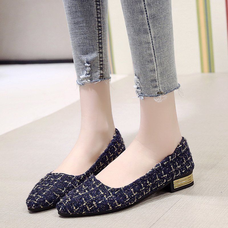 Large size women's shoes Korean shoes, a pedal small Xiangfeng Doudou large size casual shoes